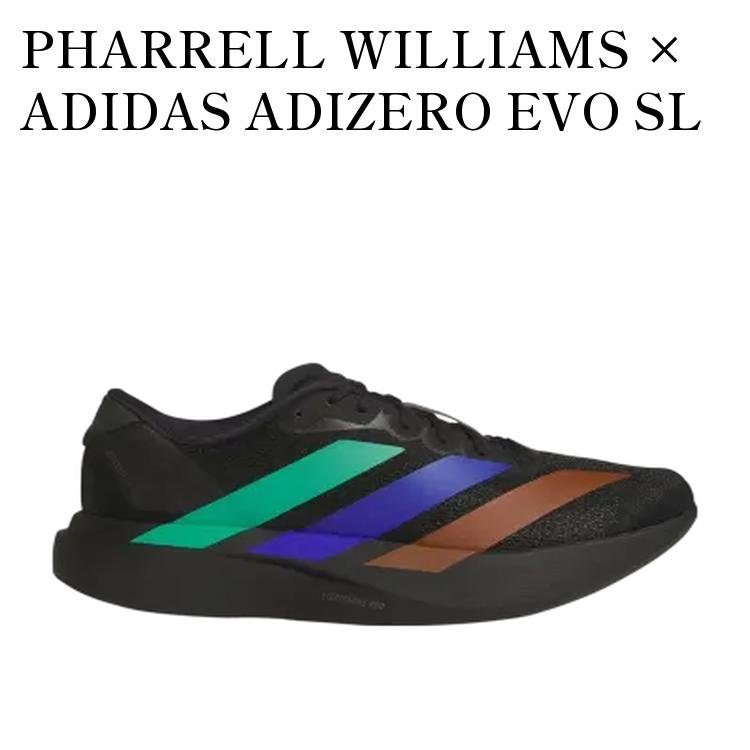 【お取り寄せ商品】PHARRELL WILLIAMS × ADIDAS ADIZERO EVO SL CORE BLACK ファレル ウィリアムス × アディダス アディゼロ エヴォ SL コアブラック KI3392 メンズ レディース 人気 おしゃれ|RAISE