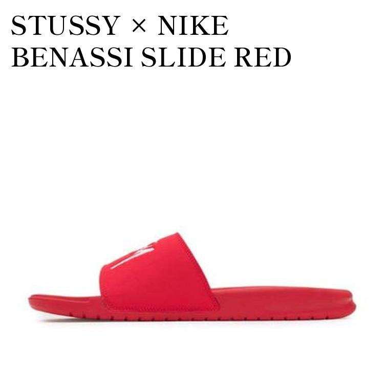 【お取り寄せ商品】STUSSY × NIKE BENASSI SLIDE RED ステューシー × ナイキ ベナッシ スライド レッド CW2787-600 メンズ レディース 人気 おしゃれ|RAISE