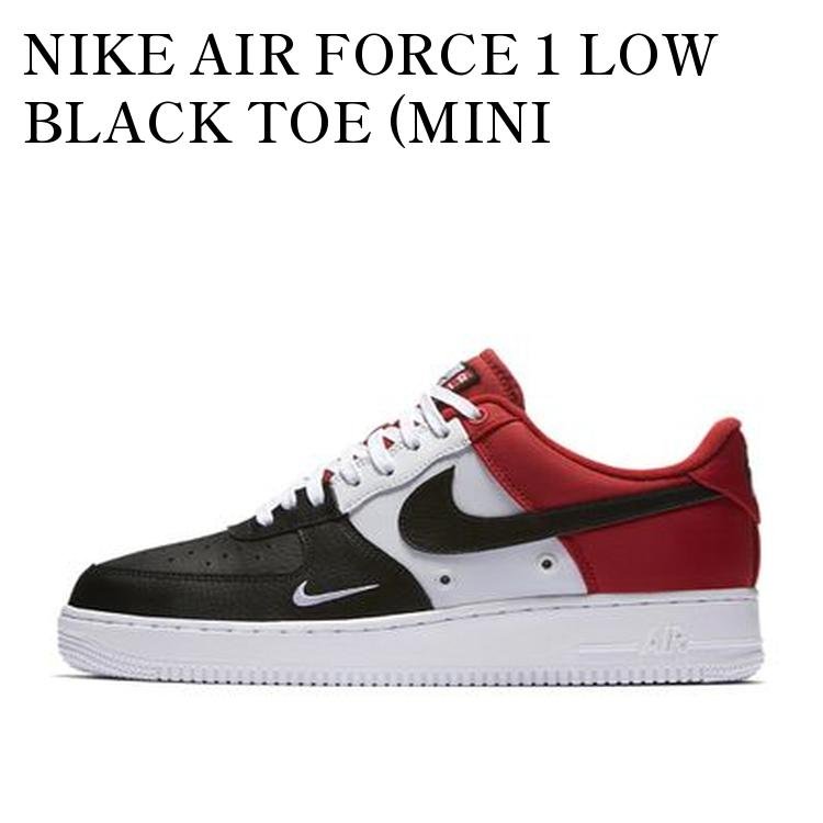 【お取り寄せ商品】NIKE AIR FORCE 1 LOW BLACK TOE (MINI SWOOSH) ナイキ エアフォース ロー ブラック トゥ (ミニ スウッシュ) 823511-603 メンズ レディース 人気 おしゃれ｜RAISE