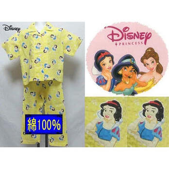 綿100％ディズニープリンセス白雪姫上着：前開き100センチdisneyパジャマ 子供 半袖Disneyパジャマ キッズ画像