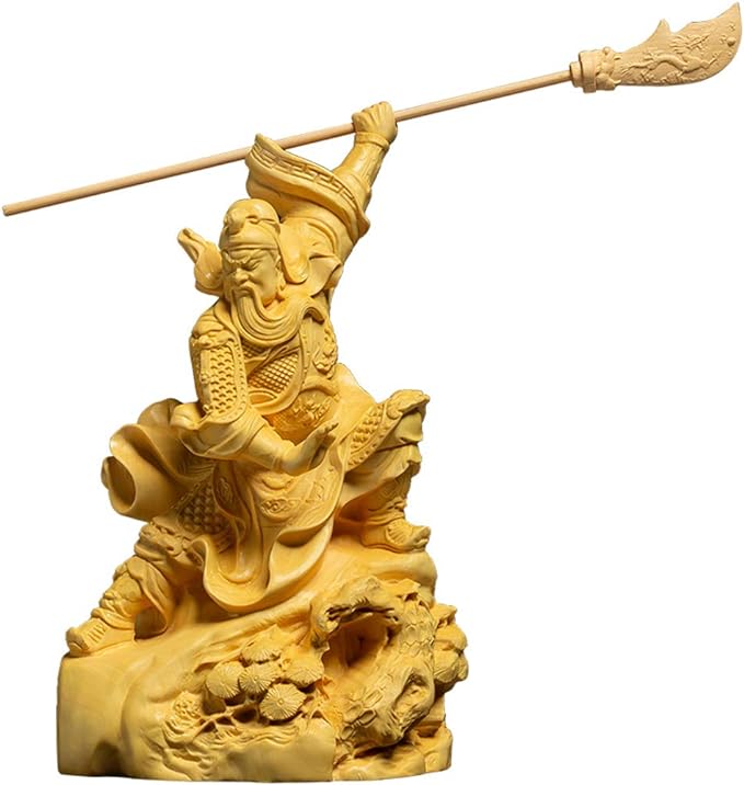 楽天市場】置物 木彫り 三国志 関羽 雲長 関羽像 武財神 青龍