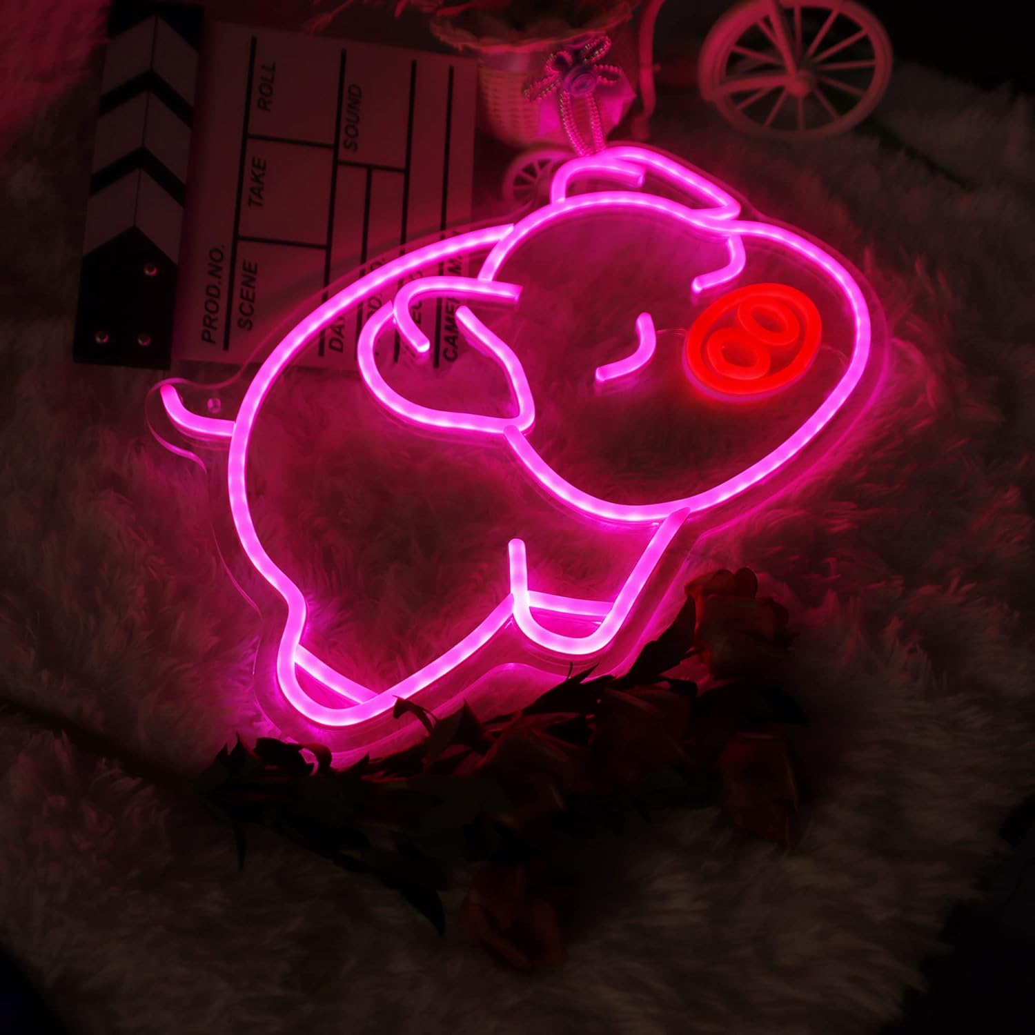 【楽天市場】ネオンサイン 「豚」 壁掛け NEON SIGN USB給電 ネオン管 ピンクの豚 広告用 看板 壁の装飾用 ディスプレイ 居酒屋 ...