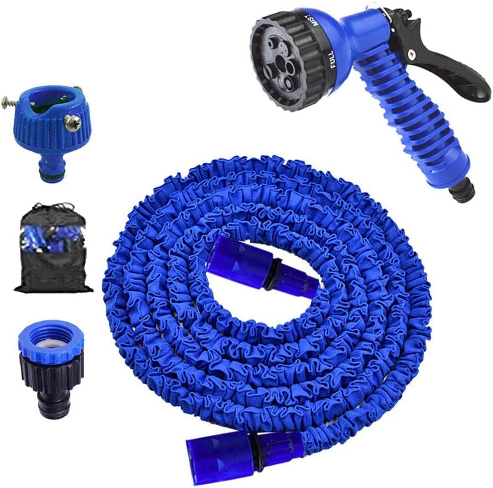 ３倍に伸びる 伸縮ホース 散水ホース ノズル付き 伸びるホース 225M sinsyukuhose-bk-1.jpg