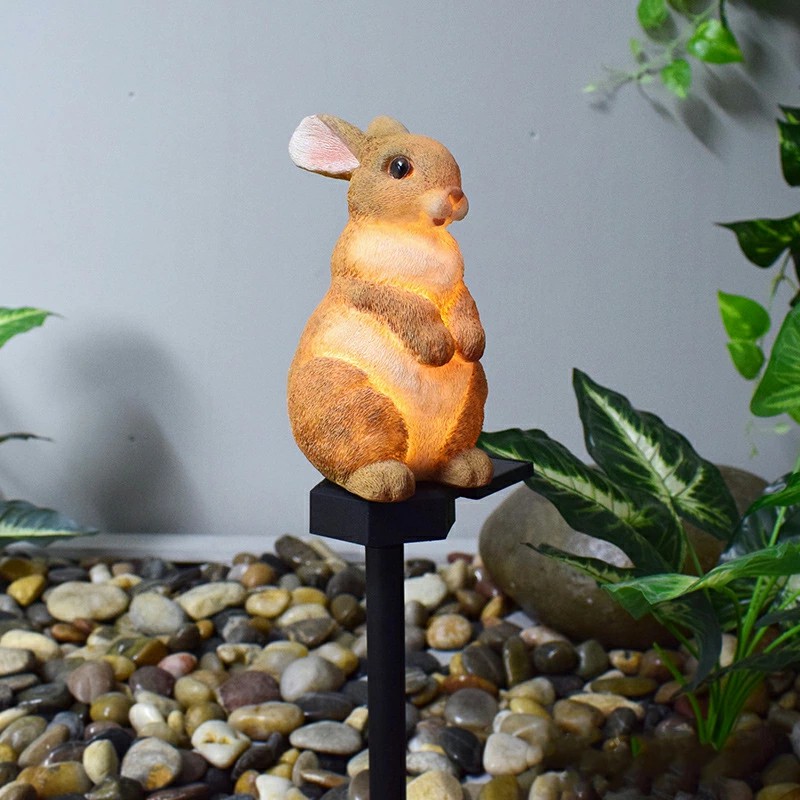 楽天市場】【ポイント 5倍UP !】ウサギ ガーデンライト 庭 置物