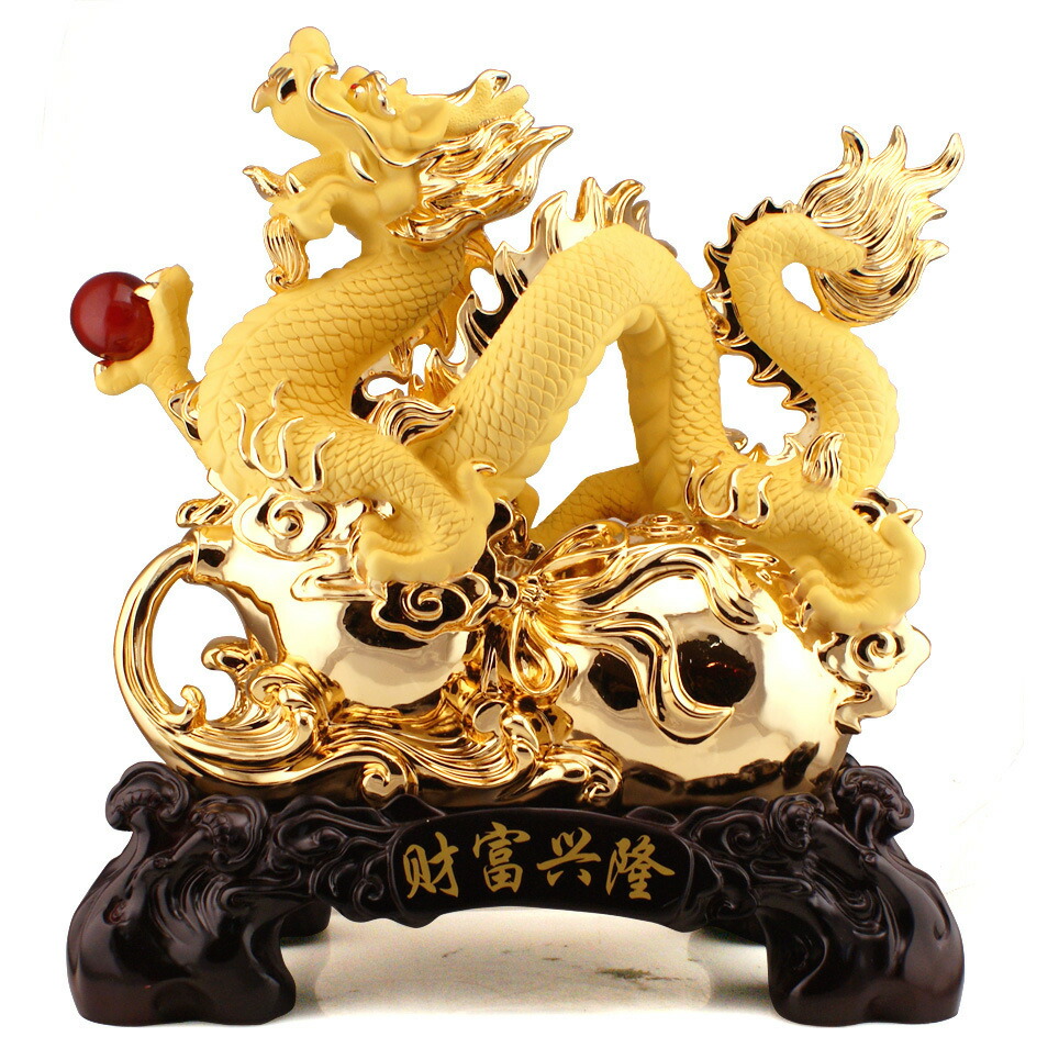 龍の置物昇運金龍風水グッズ 精緻な細工の美しさ、時間が経てば経つほど高価になる 風水龍 珠戯れ龍開運昇運 辰 干支 玄関龍 置物 金龍 開運祈願 金運祈願 開運の象徴 2024年 干支のデコレーション 商業繁栄と運気の向上 玄関の彫刻 新年の縁起物として吉祥物 龍 辰年