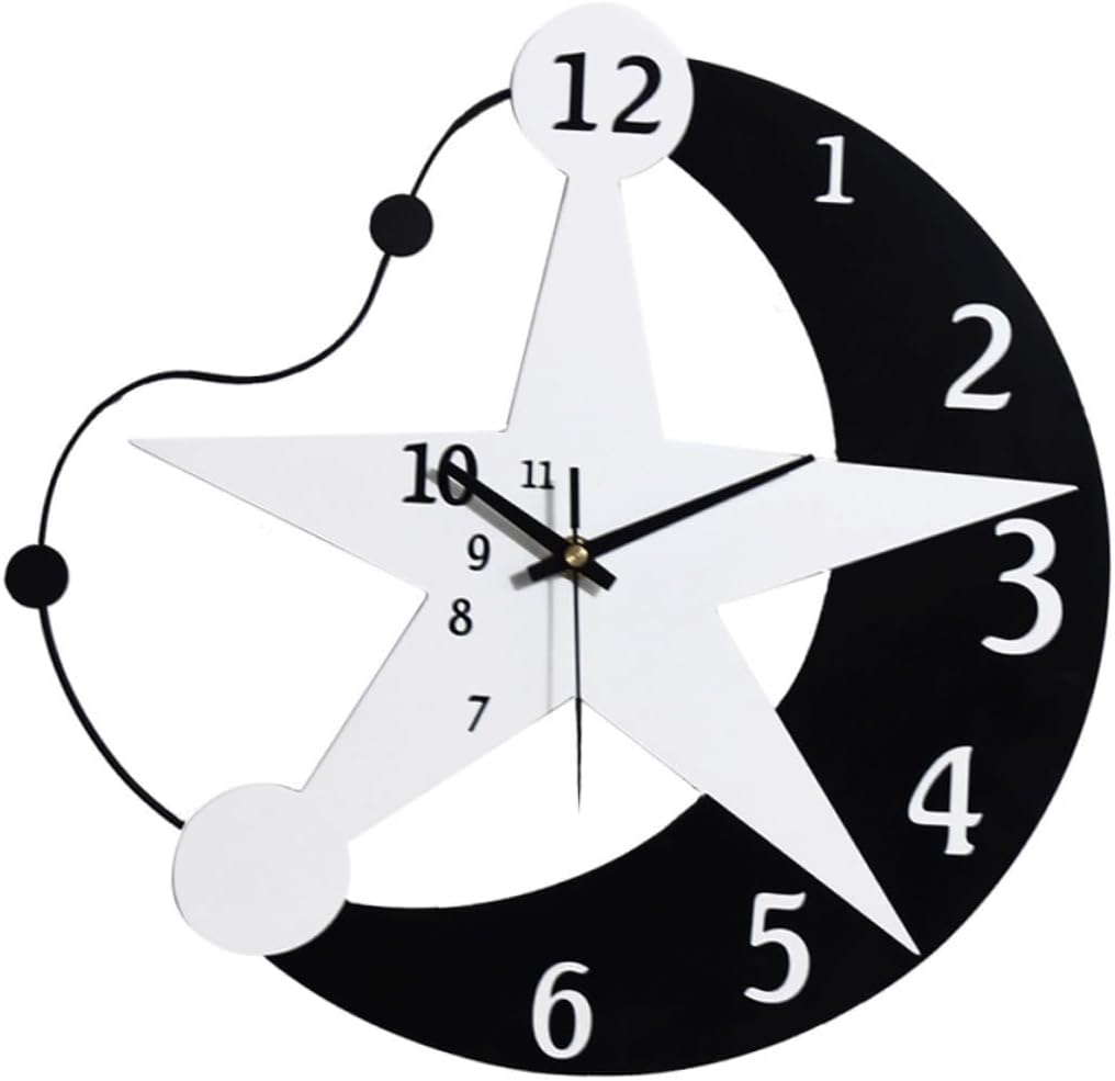 壁 時計 月 星 時計 サロン 時計 ミュート 時計 時計 竹 木製 時計 シンプル