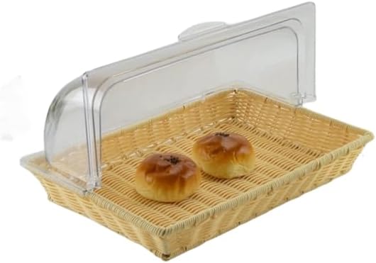 ブレッドバスケット パンかご フードカバー ブレッドケース 透明 お菓子/果物/デザート/チーズ/ケーキ/クッキー収納バスケット キッチン収納 プラスチック製蓋付き パーティー ビュッフェ用