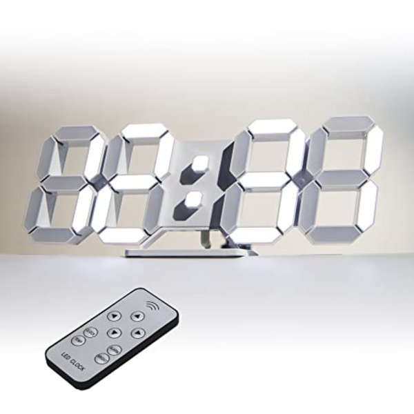 デジタル時計 LED時計 壁掛け時計 置き時計 明るさ自動感応 3D LED CLOCK 目覚まし時計 9.7インチリモコン付きナイトランプ年 月 日  高品質の人気