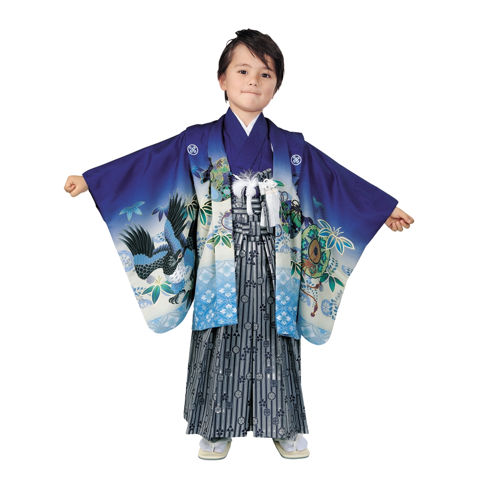楽天市場】R・K 5歳 男児 アンサンブル・袴セット 鷹 青 対応身長110cm