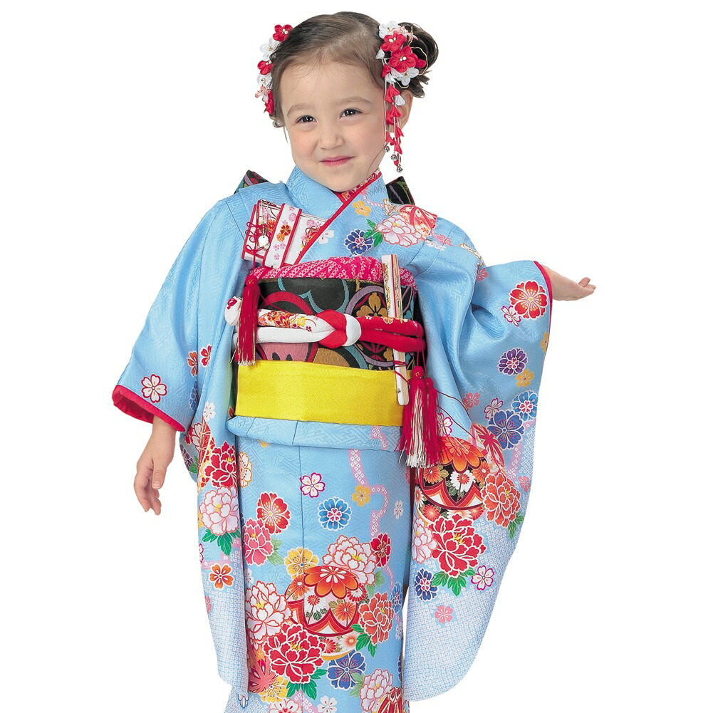 楽天市場】R・K 3歳きもの(三つ身)セット 菊 鞠 桜 緑 対応身長95cm