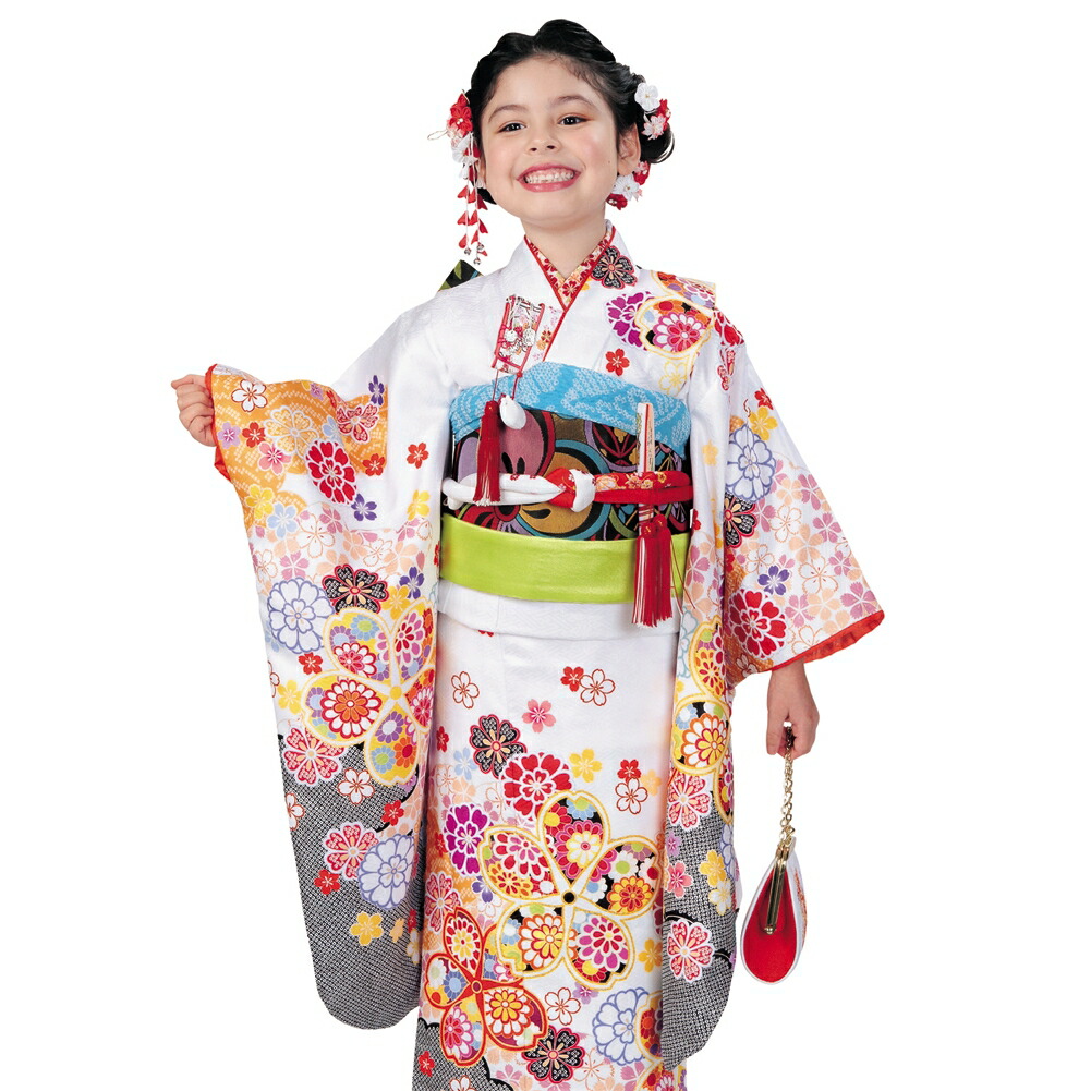 R・K 7歳きもの(四つ身)セット 桜 白 対応身長120cm 七五三 3歳 7歳 こども kids 着物 21,560円