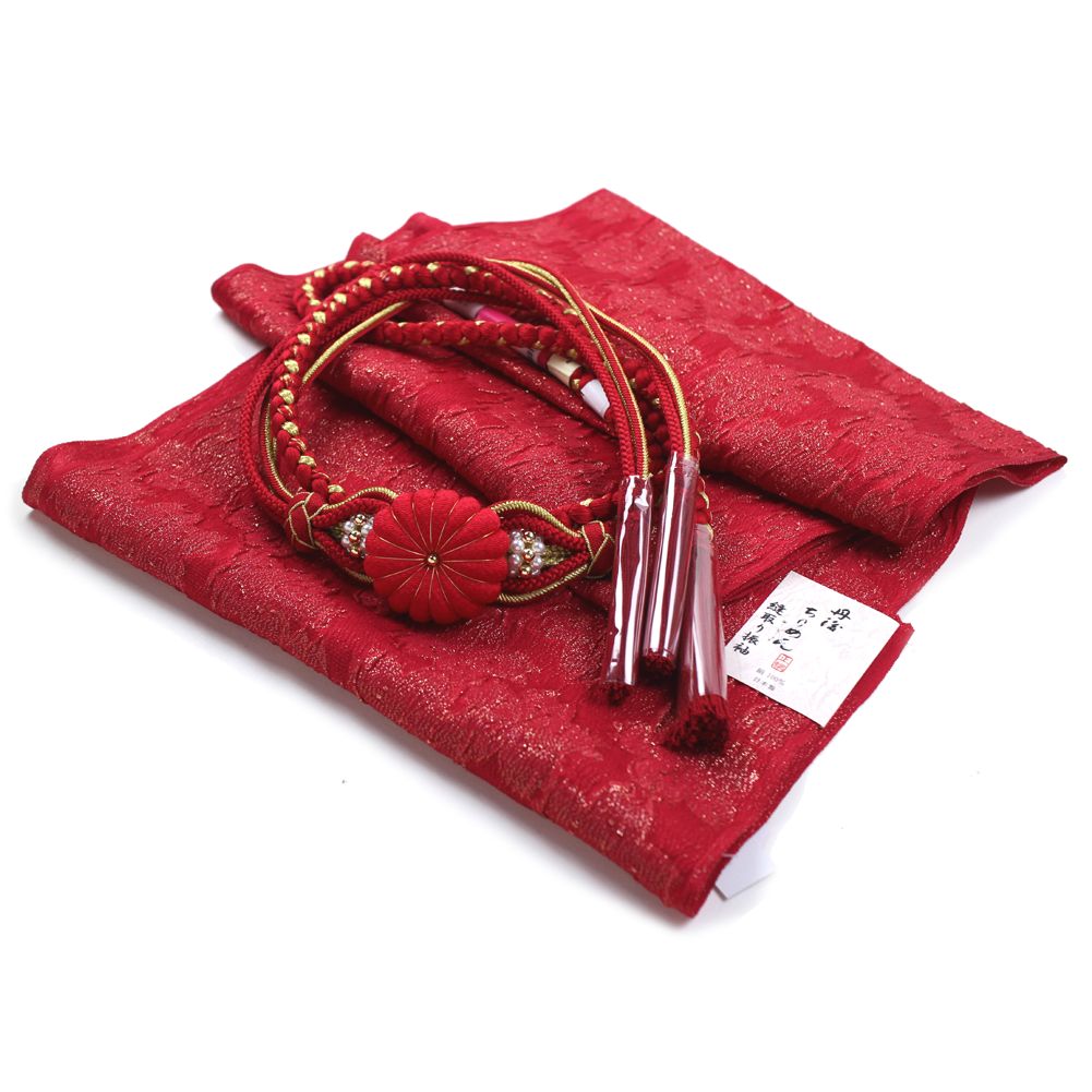 赤■シルク 定番人気■振袖5点セット 帯/帯あげ/帯じめ/伊達衿 No/RF1 セット 帯揚げ 帯締め 女性和装小物・履物 | 通販・人気ランキング