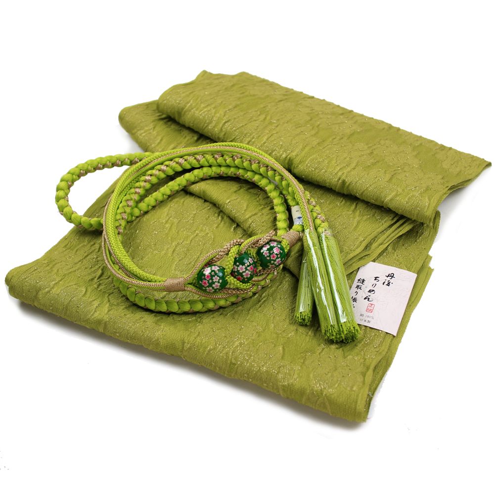 楽天市場】振袖用 帯締め帯揚げセット 緑 帯締め 帯揚げ 総絞り