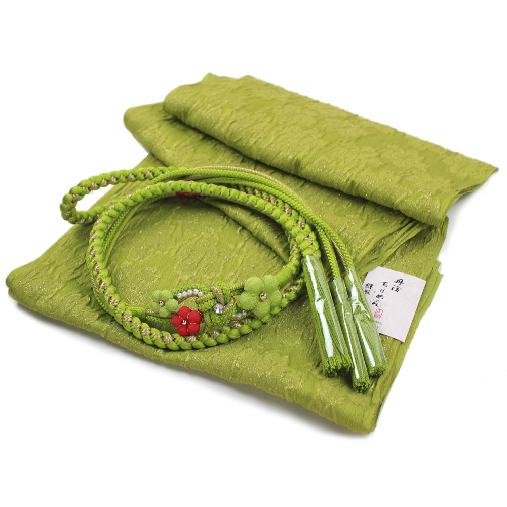 楽天市場】振袖用 帯締め帯揚げセット 緑 帯締め 帯揚げ 総絞り