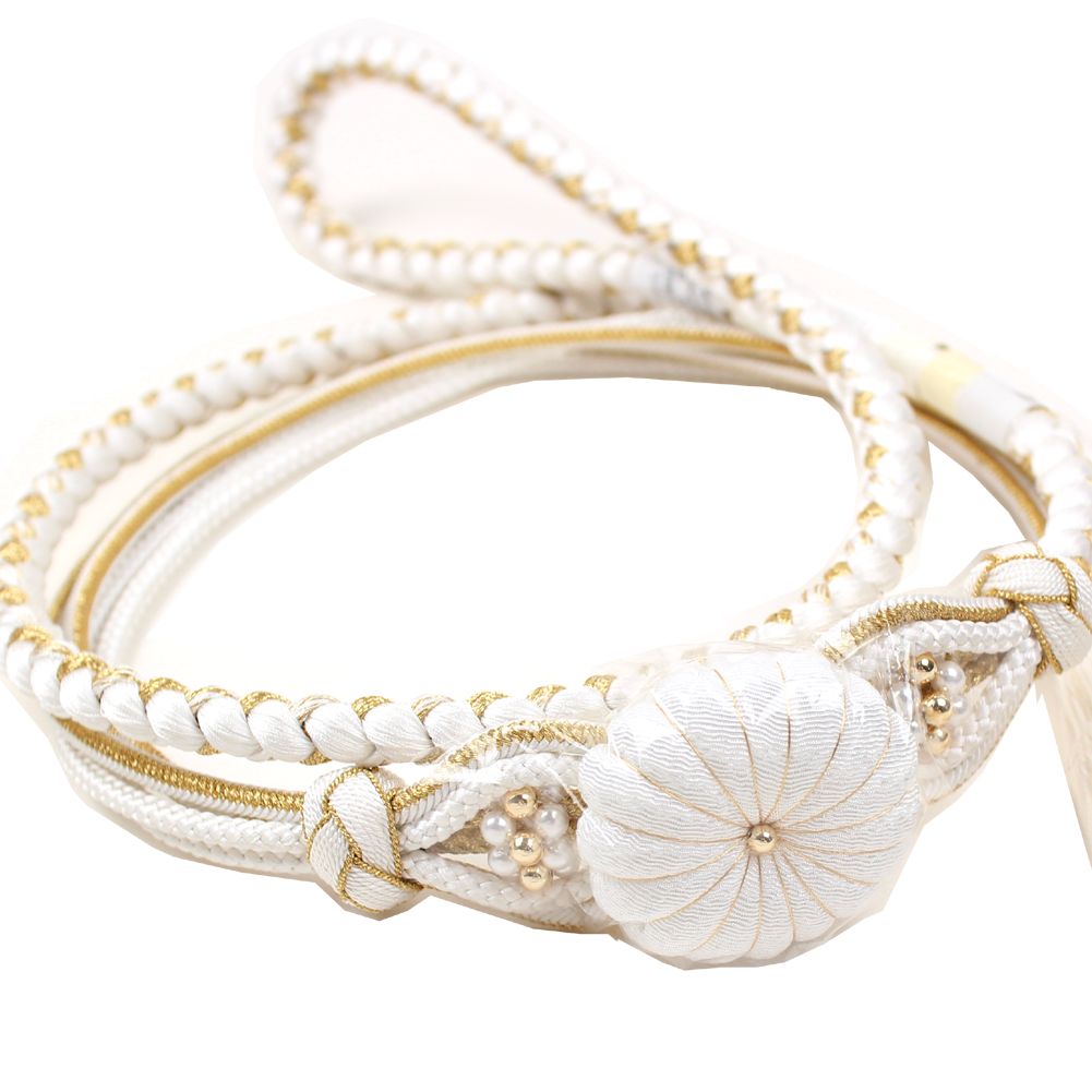 楽天市場】振袖用 飾り付万寿菊 帯締め 黒 帯締 おびじめ 成人式 結婚