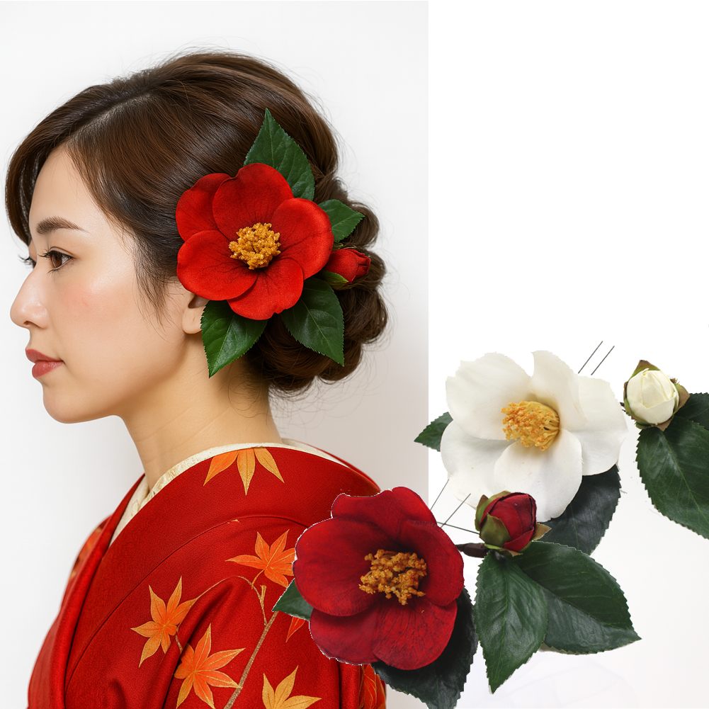 楽天市場】髪飾り 成人式 結婚式 和装 椿 Uピン 振袖用 ウェディング