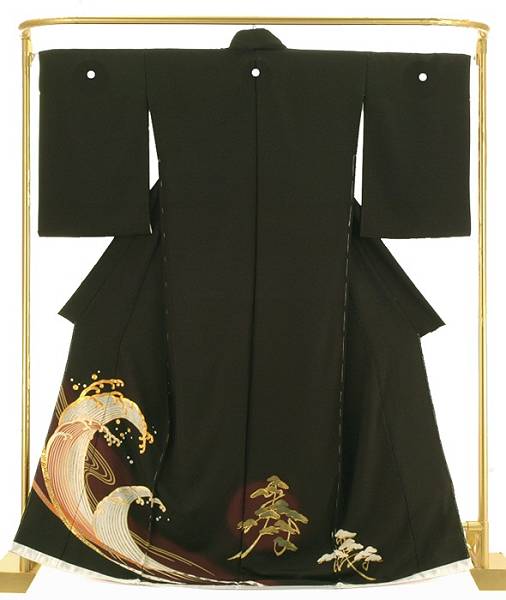 楽天市場】希少 正絹 色留袖 結婚式 ベージュ地 カルタ 波 柄 no2951