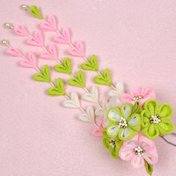 売れ筋介護用品も かんざし 結婚式 成人式 浴衣 髪飾り 和装 パーティー 前撮り ウェディング ヘッドドレス ヘアアクセサリー 卒業式 着物 七五三 袴 花 振袖用 黄緑 ピンク 藤下がり 梅 つまみ細工簪 Www Dgb Gov Bf