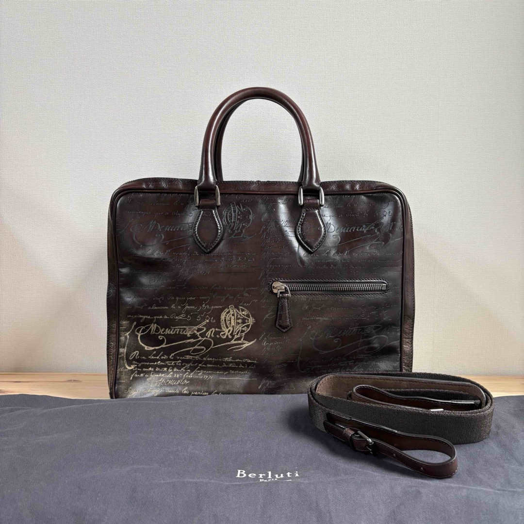 【中古】 Berluti 範式1001 ゴールデンパティーヌ 2way ブリーフ容れもの ハンドバック ショルダーバッグ 商行為御徒面子 ボストンバッグ