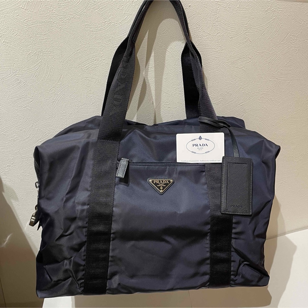 【中古】 プラダ PRADA Re-Nylon サフィアーノレザー ダッフルバッグ 米国海軍 2VC796