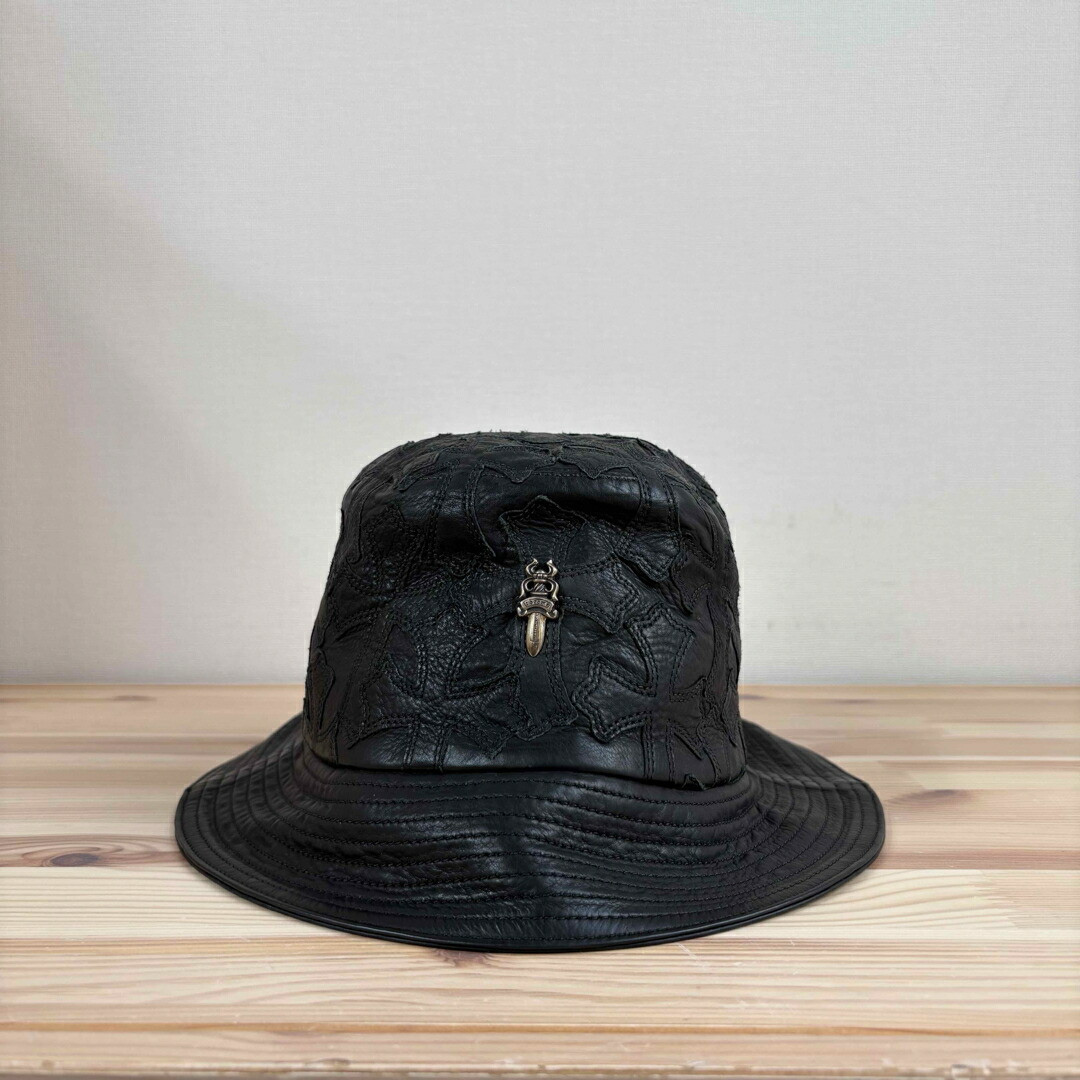 【中古】 クロムハーツ CHROME HEARTS セメタリークロス レザーパッチ バケットハット U-CHUM-LTHR|Reuse Select by Rakuma