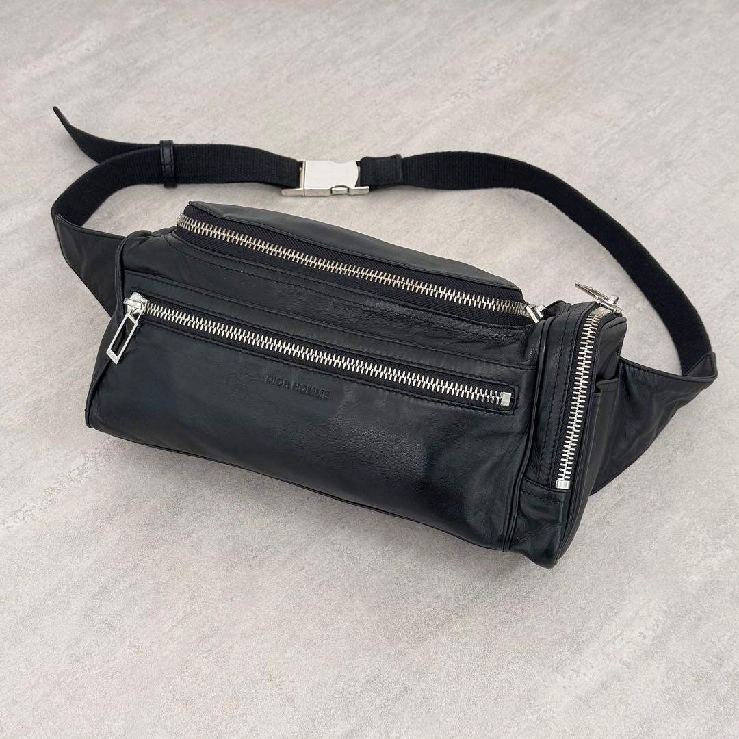 【中古】 DIOR HOMME ﾃﾞｨｵｰﾙｵﾑ ﾄﾞﾗﾑﾊﾞｯｸﾞ ﾎﾞﾃﾞｨﾊﾞｯｸﾞ ｼｮﾙﾀﾞｰﾊﾞｯｸﾞ