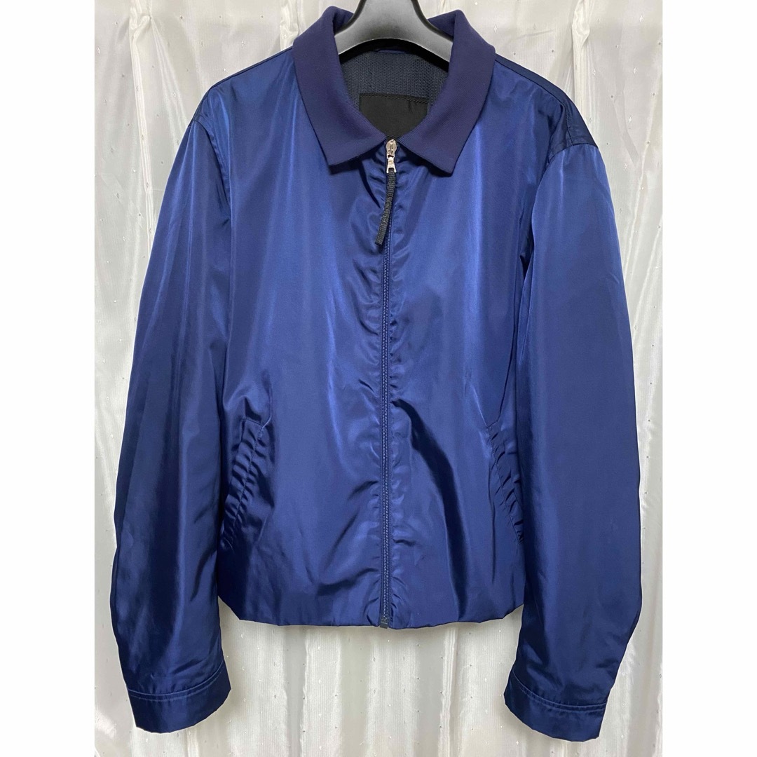 【中古】 PRADA プラダ 90s ナイロン上衣 メタリックブルー
