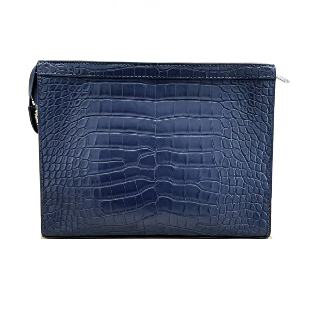 【中古】 LOUIS VUITTON ルイヴィトン ポシェット ヴォワヤージュ クロコダイル アリゲーター クラッチバッグ ブルー｜Reuse Select by Rakuma