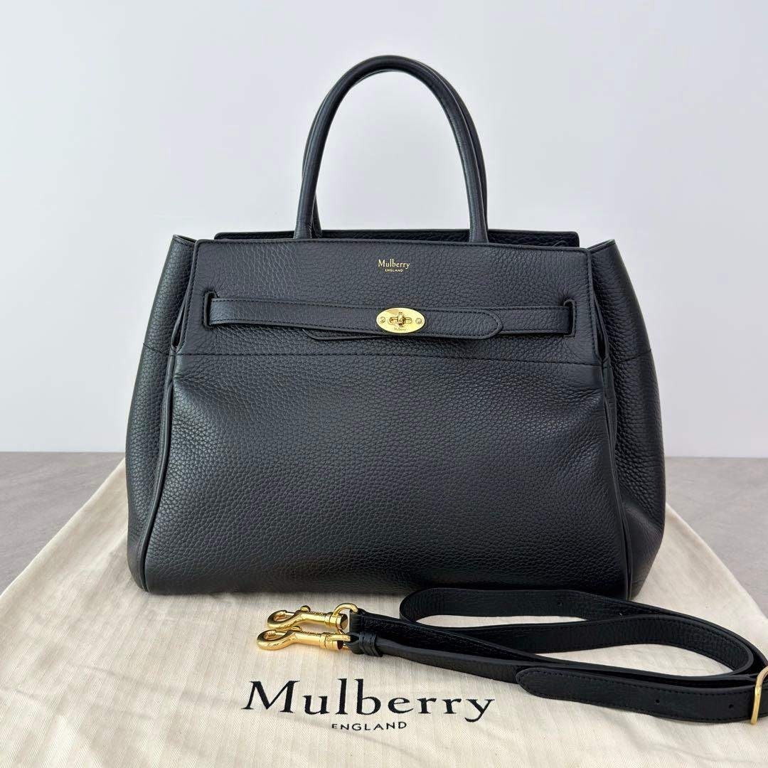【中古】Mulberry マルベリー ベルテッド ベイズウォーター ハンドバッグ ブラック|Reuse Select by Rakuma