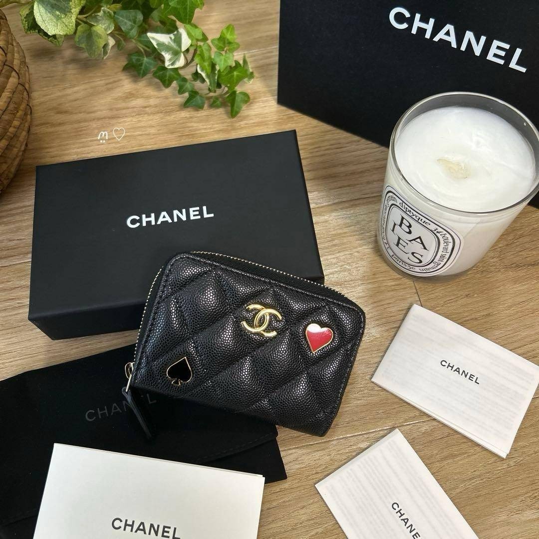 【中古】 CHANEL シャネル マトラッセ ココマーク ジップコインケース トランプモチーフ｜Reuse Select by Rakuma