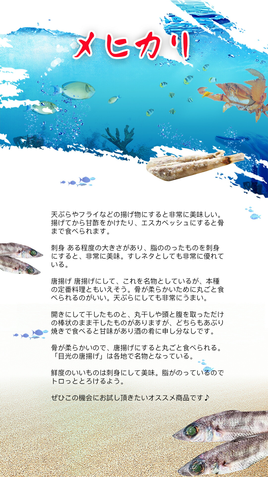 メヒカリ 約500g 1尾約 30g 南蛮漬け 刺身 塩焼き 天ぷら 唐揚げ めひかり 煮る