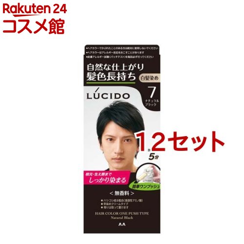 ルシード ワンプッシュケアカラー 7 ナチュラルブラック(50g+50g*12セット)【ルシード(LUCIDO)】|24 コスメ館