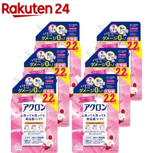 アクロン おしゃれ着洗剤 フローラルブーケの香り 詰め替え 900ml*6袋セット