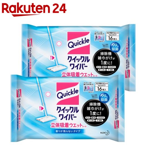 楽天市場】クイックルワイパー 立体吸着 ウエットシート(32枚入*2袋