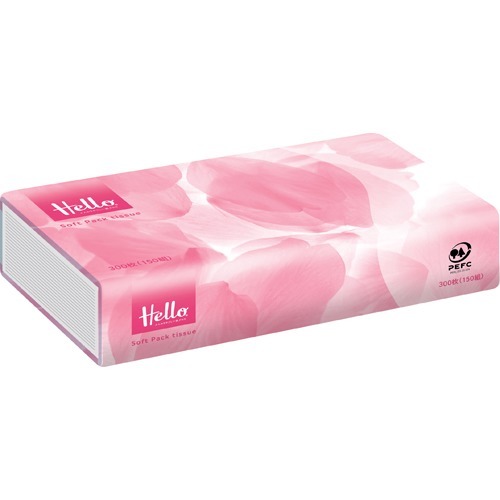楽天市場 ハロー ソフトパックティシュ Pefc100 300枚 150組 16個入 ハロー 楽天24