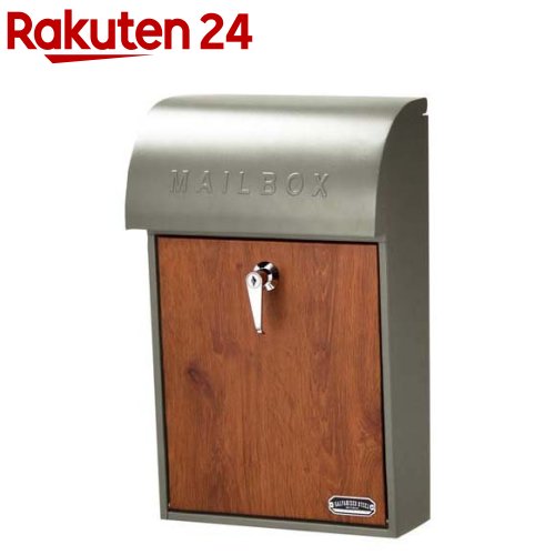 セトクラフト 壁掛けポスト GALVA グレー&チーク SI-3946(1個)