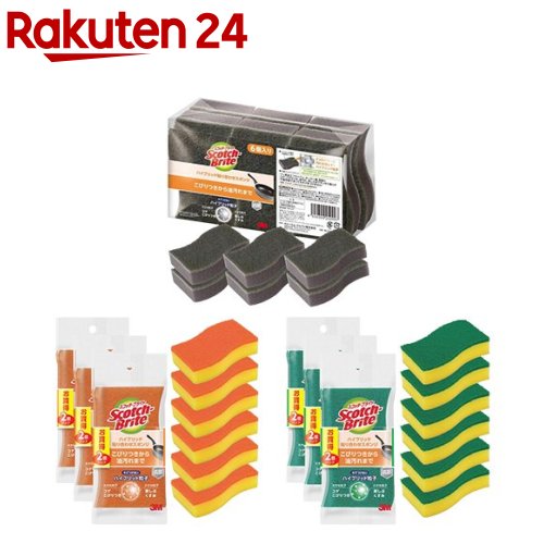 【楽天市場】【企画品】3M スコッチブライト キズつけない キッチンスポンジ ハイブリッド(6個入)【スコッチブライト(Scotch Brite)】：楽天24