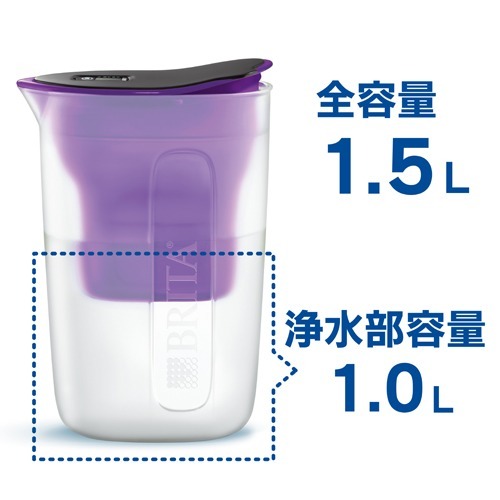 カートリッジ (4006387084219) パープル 浄水 マクストラプラス BRITA ポット ファン 1.0L 浄水器 1個付き ポット型 ブリタ
