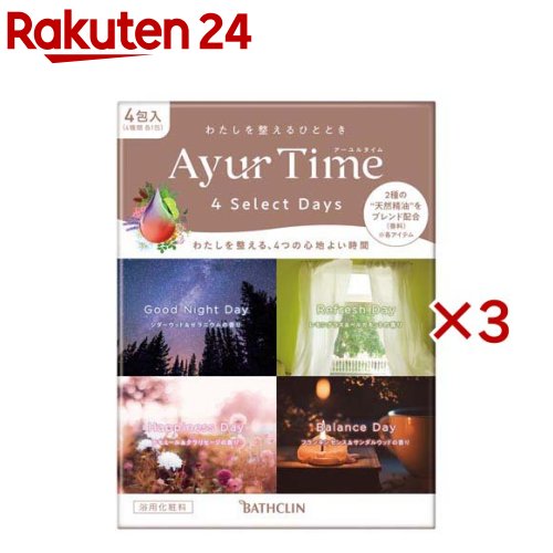 バスクリン　アーユルタイム　バスソルト　4個セット 楽天市場】アーユルタイム バスソルト 6種の香り×各2包セット
