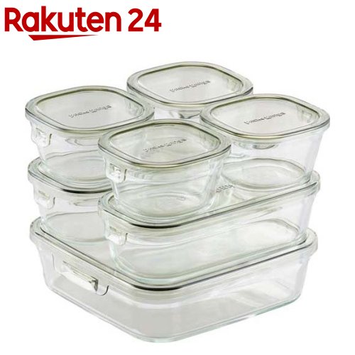 iwaki PS-PRN-P7 Heat Resistant Glass Storage Containers, Pink, Set of 7,  Pack & Range