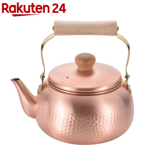 千歳 純銅 木柄丸型ケトル 2.4L CS-019(1個)【千歳(ちとせ)】|24