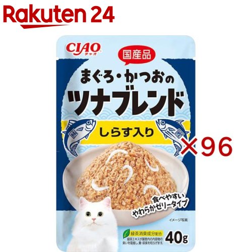 チャオ まぐろ・かつおのツナブレンド しらす入り(40g&times;96セット)｜24