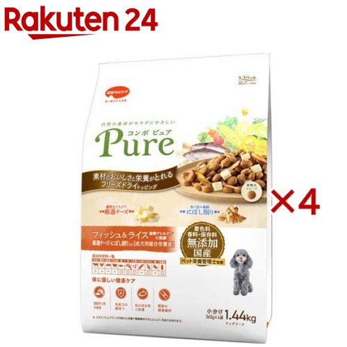 コンボ ピュア ドッグ フィッシュ&ライス(1.44kg×4セット)【コンボ ピュア】|24