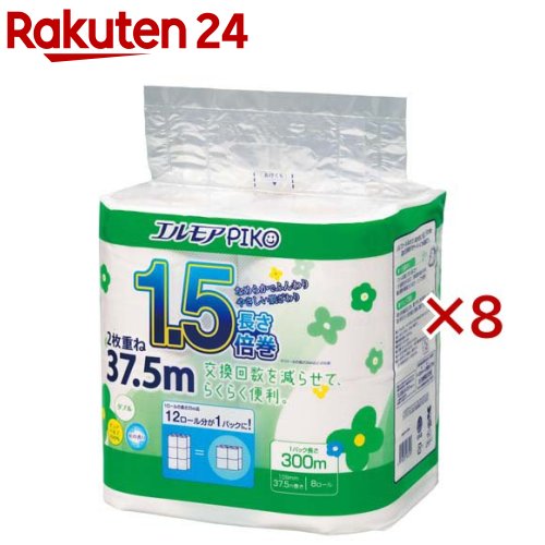 エルモアピコ 1.5倍巻 室内用便器渦状文 ダブル 37.5m 花の芳ばしさ(8渦状文×8書き割り)【エルモア】