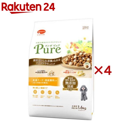 コンボ ピュア ドッグ 厳選チーズ・国産鶏肉入り(1.6kg×4セット)【コンボ ピュア】