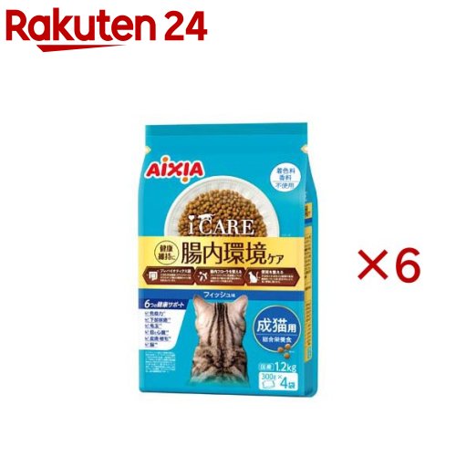 i CARE キャットドライ フィッシュ味(1200g×6セット)【i CARE(アイケア)】