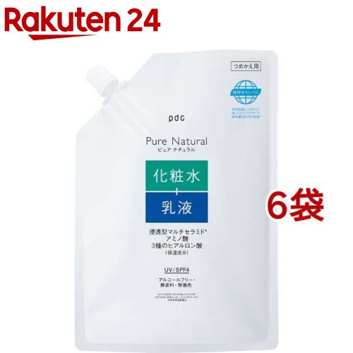 ピュア ナチュラル エッセンスローション UV 大容量 つめかえ用(390ml*6袋セット)【ピュアナチュラル】[セラミド ヒアルロン酸 UV 化粧水 乳液 保湿 敏感肌]