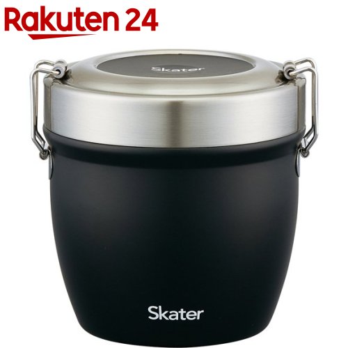 保温保冷　抗菌　丼型　550ml　真空ステンレス　弁当箱　ブラック(1個)【スケーター】