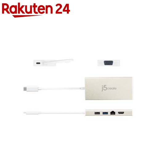 Type-C VGA HDMI ギガビットイーサネット フルファンクションミニドック JCD376(1個)【j5create(ジェイファイブクリエイト)】