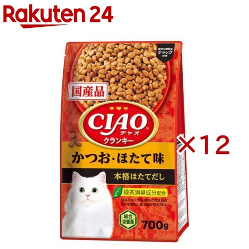 CIAOクランキー かつお・ほたて味 本格ほたてだし(700g×12セット)